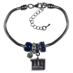 Siskiyou NFL Womens New York Giants Euro Bead Bracelet